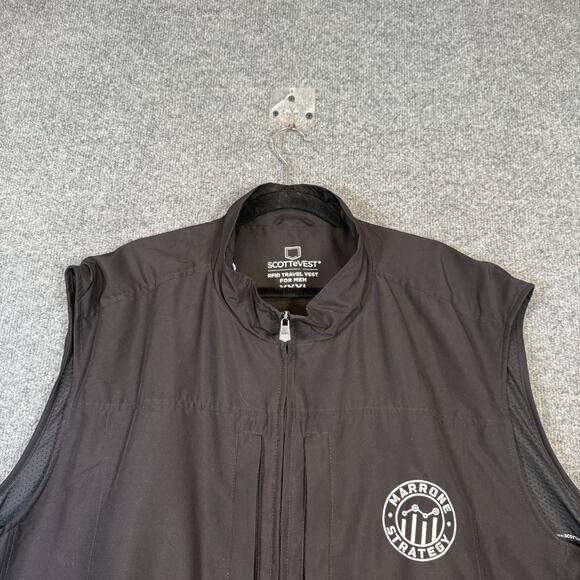 SCOTTeVEST RFID Travel Vest Men 3XL XXXL Black Utility Tec Full Zip Pockets - Picture 3 of 11